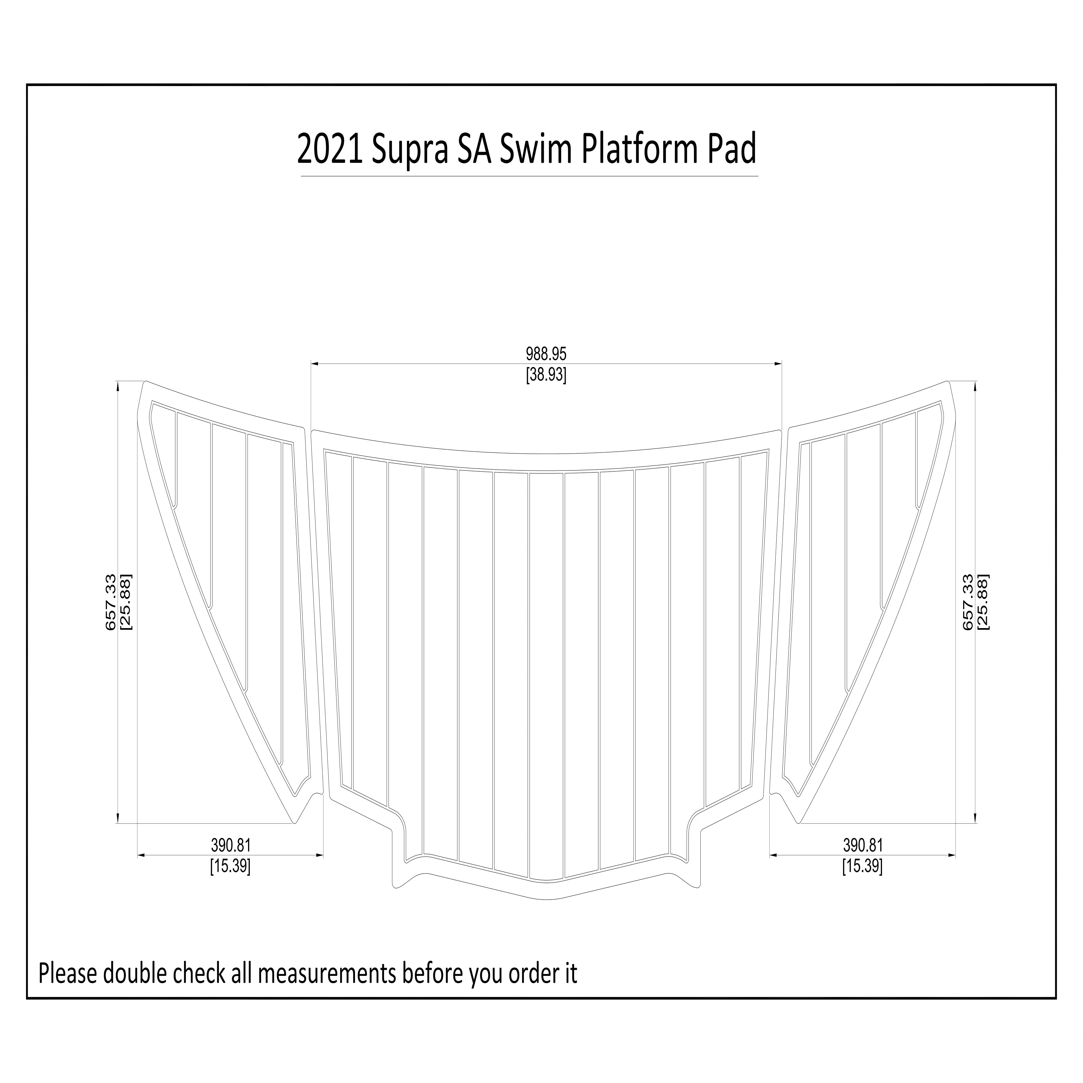 

2021 Supra SA Swim Platform Boat EVA Faux Teak Decking Floor Pad