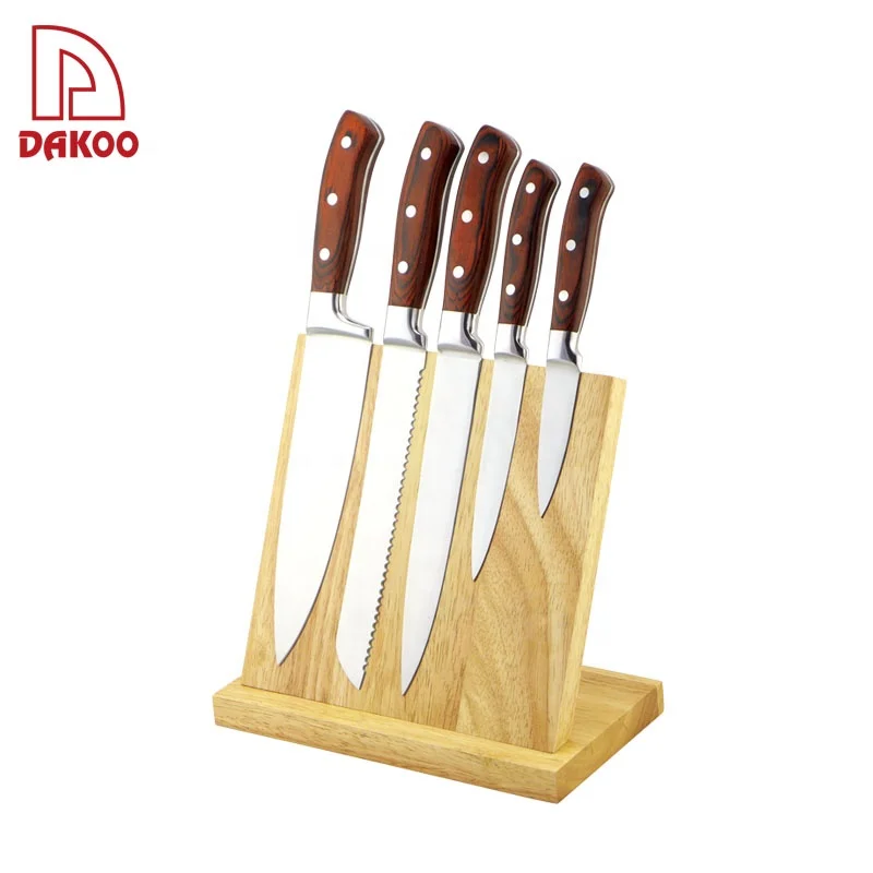 

Modelling Fashion Sharp 5 Pcs Kitchen Knives With magnetic knife rack, Black