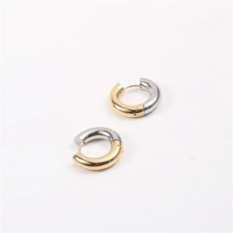 

2021 Stainless Steel Jewelry PVD Gold Plated Chunky HOOP Earring, Picture shows