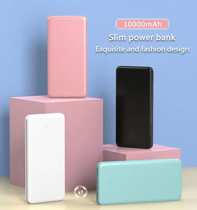 

Best Seller Cheap Slim Power Bank 10000mAh Charging Station with Rohs for Android Phones, Black,white, pink,blue