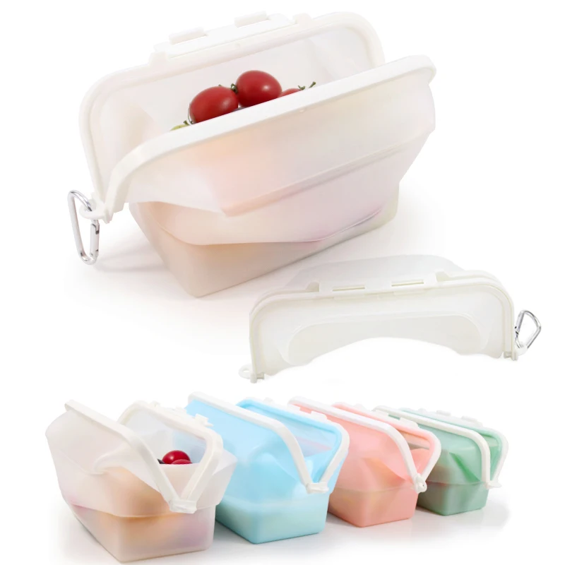 

Custom Bpa Free Food Grade Folding Silicon Storage Freezer Bags Waterproof Grocery Bag Reusable Silicon Food Storage Containers