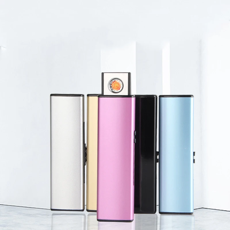 

Slim Convenient USB Rechargeable The Depth Of The Wind Windproof Flameless Lighter, Multi colors