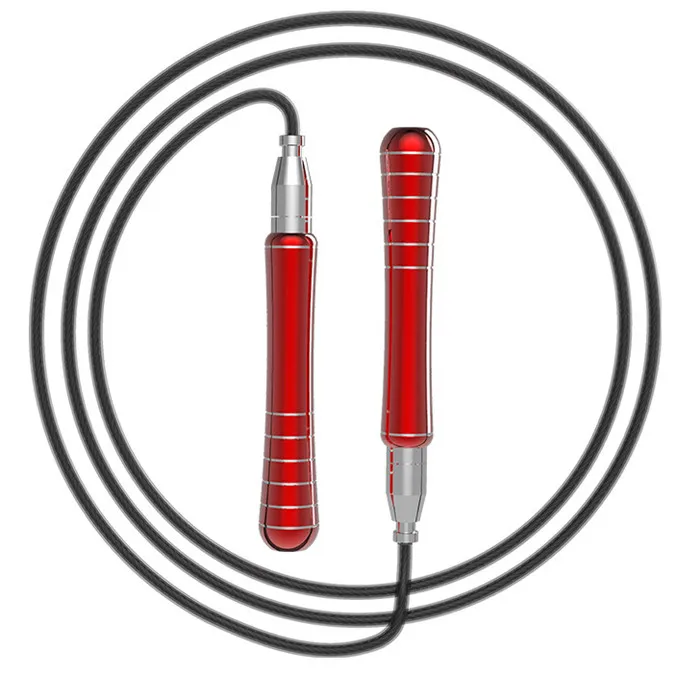

New self-locking aluminum alloy handle fitness sports racing smart steel wire skipping rope, Black,red,blue