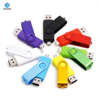 Free Custom Logo Swivel Micro OTG USB Flash Pen Drive 2 in 1 Memory Stick For Mobile Phone PC - ANKUX.COM