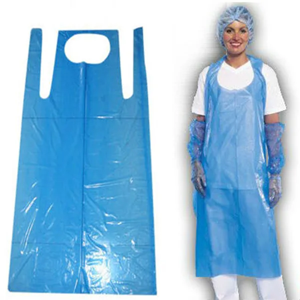 

Household Kitchen Wholesale Waterproof Oilproof Disposable HDPE LDPE Plastic cheap pe apron plastic aprons in bags for adults, Customized color