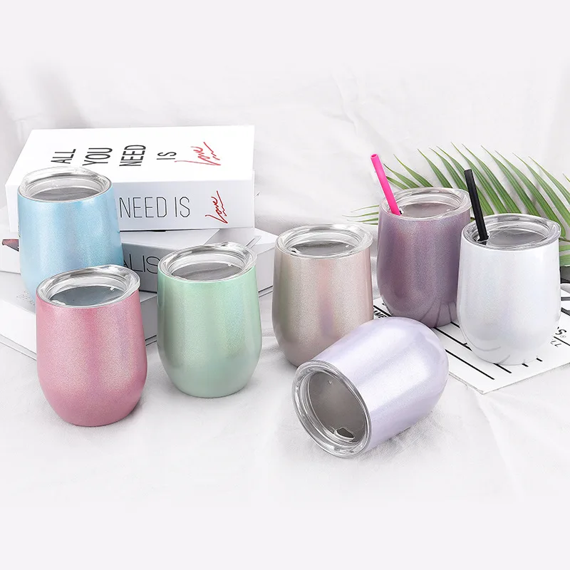

Feiyou custom 304 stainless steel wine tumbler cups double walled insulated vacuum travel coffee mug glitter tumbler, As picture /customized color