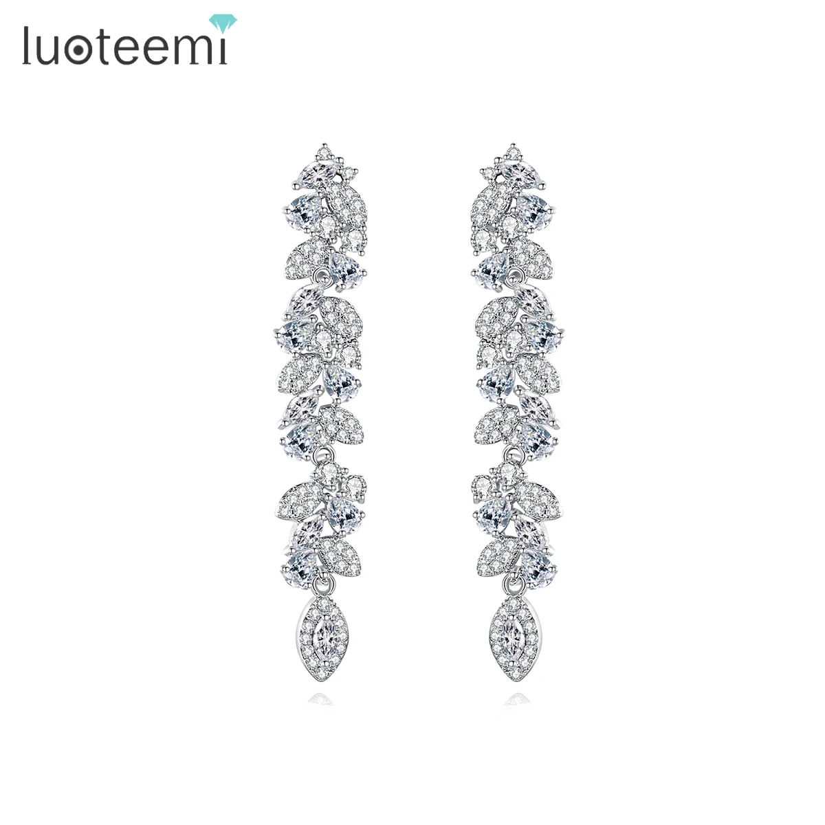 LUOTEEMI Earing Dropped Drop Designer Inspired Popular Brands Women Top Cubic Zirconia Earrings