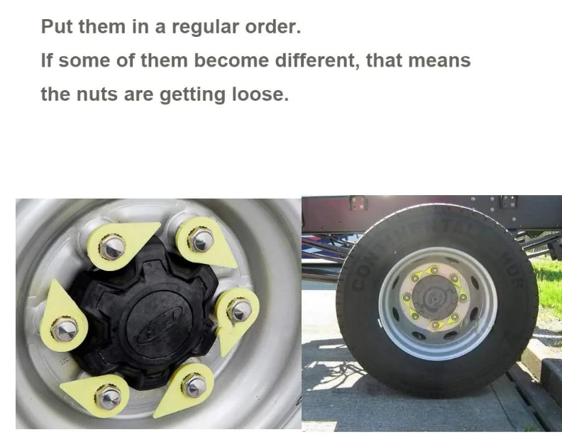 40 x WNI Truck Wheel Nut Indicator 27mm Yellow