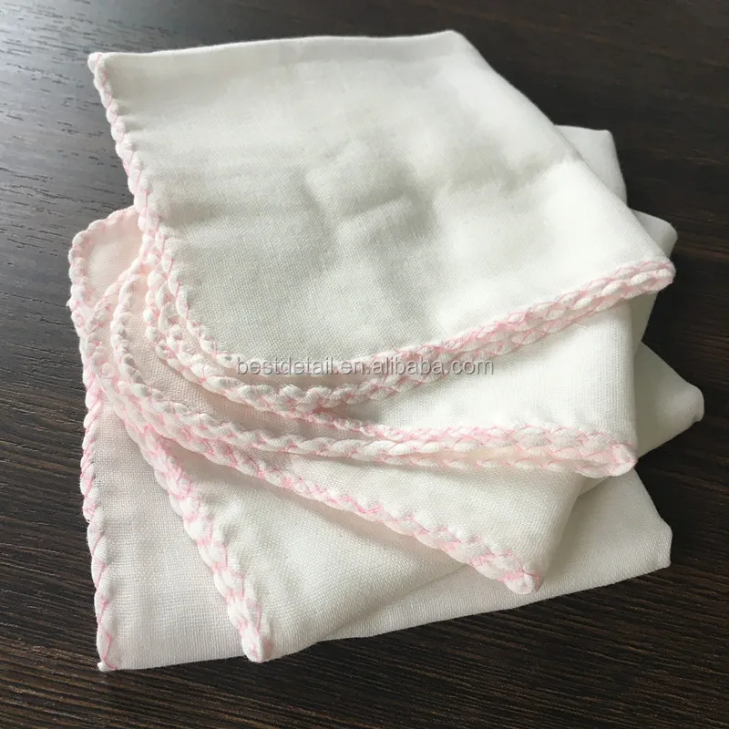 White 30x30cm Natural Cotton Soft Baby Washcloth Removal Polishing