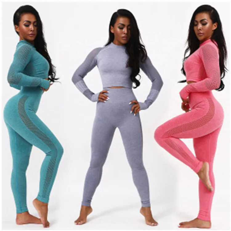 

Women's sports seamless hip lifting Yoga Suit Girls' leisure body shaping Yoga suit, Green blue gray red