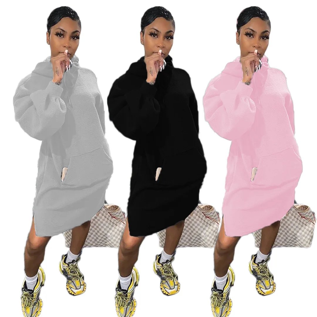 

Women Autumn Winter Tracksuit Sweatshirt Long Sleeve Warm New Arrivals 2021 Women Casual Dresses, Customized color