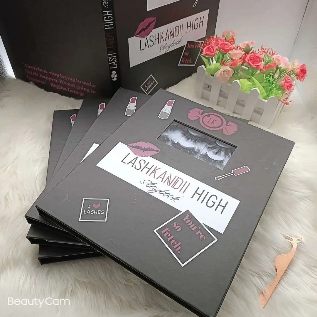 

2021 new arrivals private label real 3d mink eyelashes custom lash books packaging eyelash vendor customized boxes