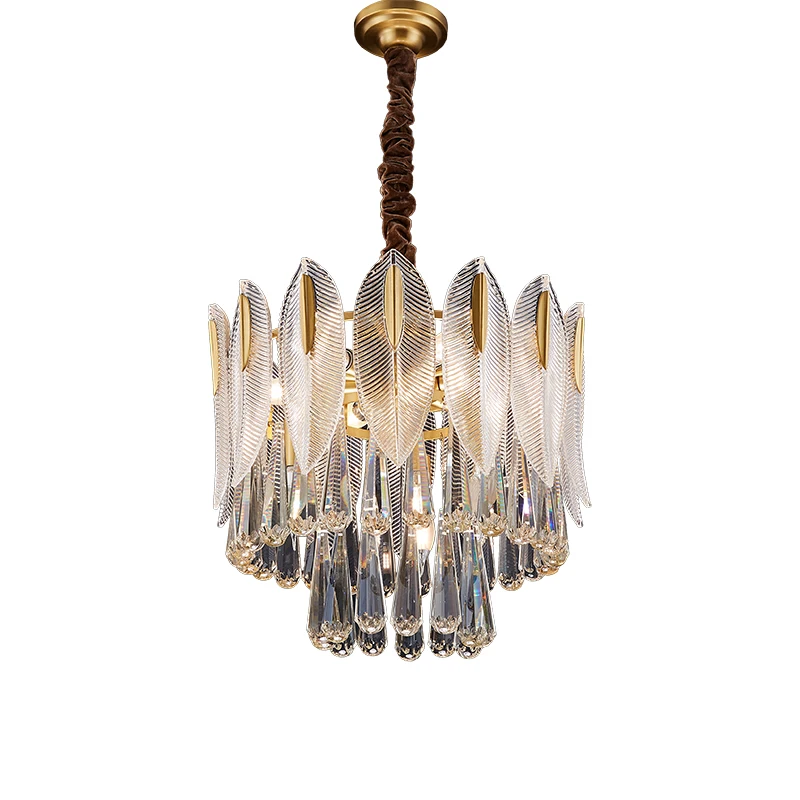 decor home pendant lamp fixture light hanging crystal chandelier luxury for living room