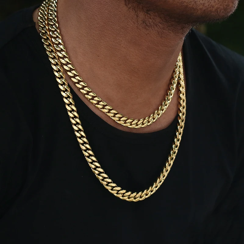 

2020 Missjewelry MJCN0053 hip hop white gold plated miami cuban box link chain