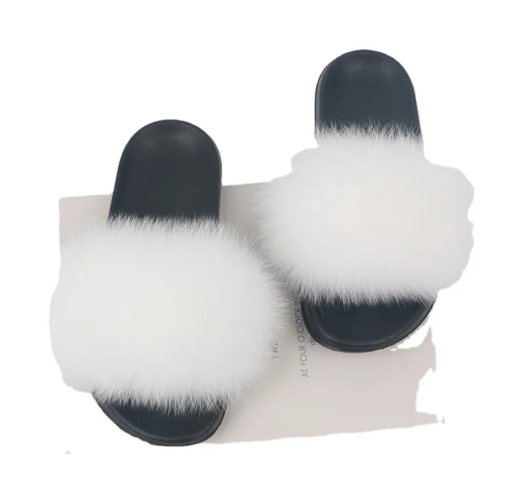 

Indoor Slipper Outdoor Beach Color Woman Fox Fur Fashion Slipper