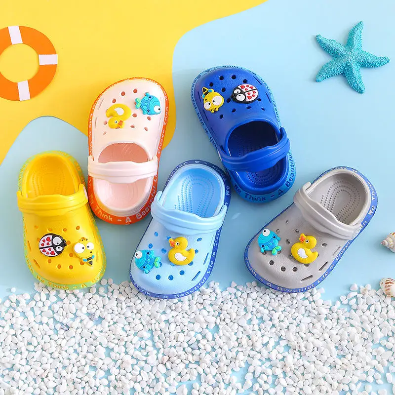 

Summer Sandals Kids Mules Baby Boys Girls Cartoon Baby Sandals Flat Heels Solid Cartoon Slippers Children's Garden Sandals Shoes