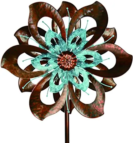 

garden art solar wind spinner stake Yard Patio ornament light, As photo show or as per your request