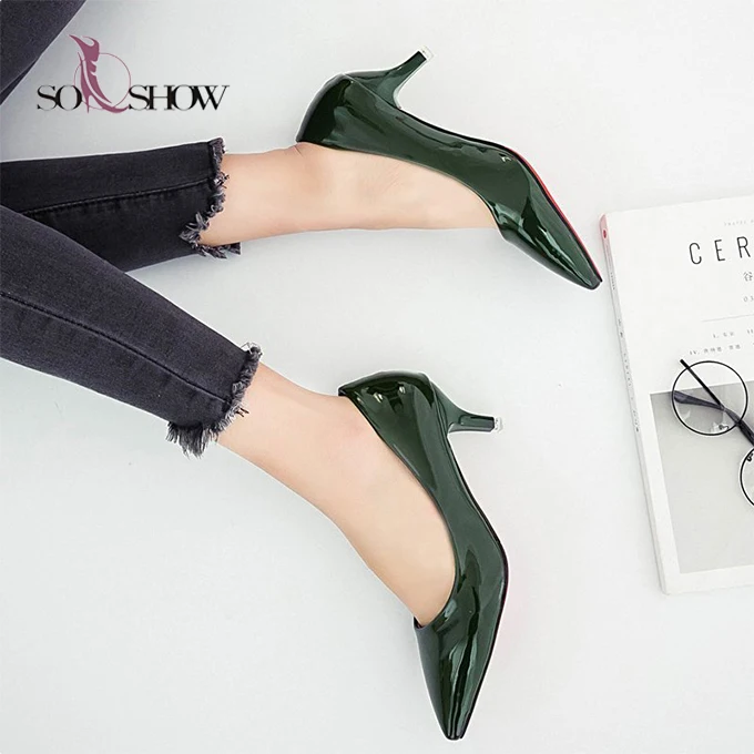 

Chinese cheap wholesale big size Pointed Toe PU Upper High-Heel office shoes for women and ladies