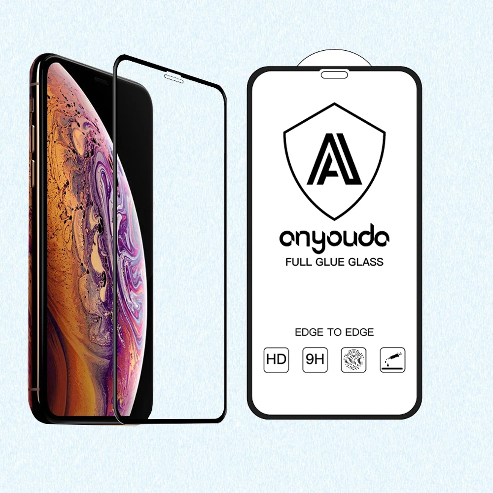 

0.4mm TOP quality Anti Scratch Full Glue phone screen protector tempered glass for iPhone X/XS