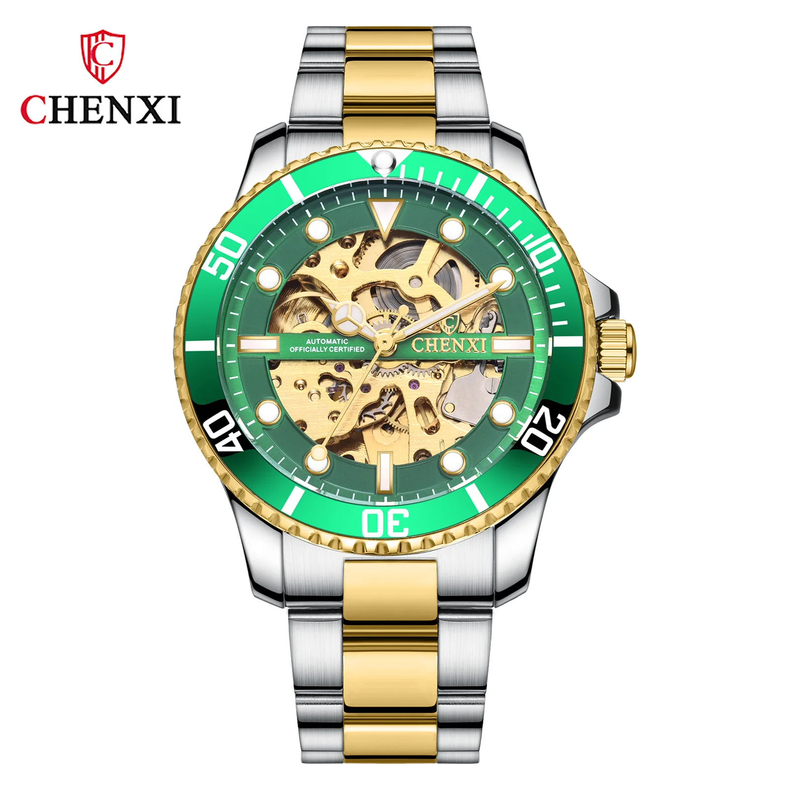 

2020 Hot selling product 3D hollow out waterproof watch men automatic mens mechanical watch, 9 colors