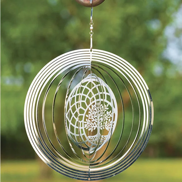 

Large Tree of Life Wind Spinner Outdoor Porch Decorations, Shinny mirror