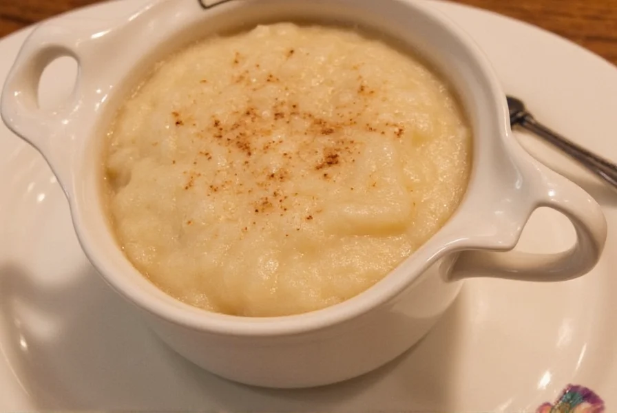 Three variations of cinnamon rice pudding in different serving dishes