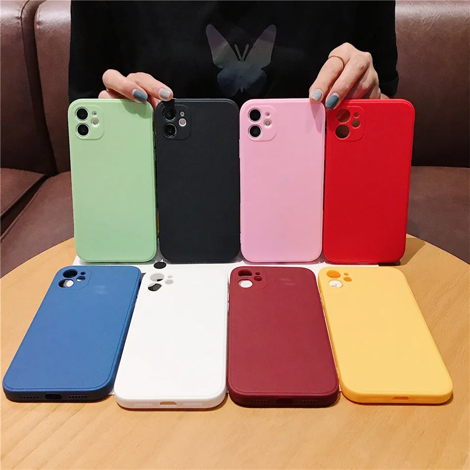 

For iPhone 12 Pro Max Matte TPU Case Black,XINGE Candy Color Frosted Blank Phone Cases for UV Printing Hulle, Black,blue,matcha green,red,white,yellow,wine red