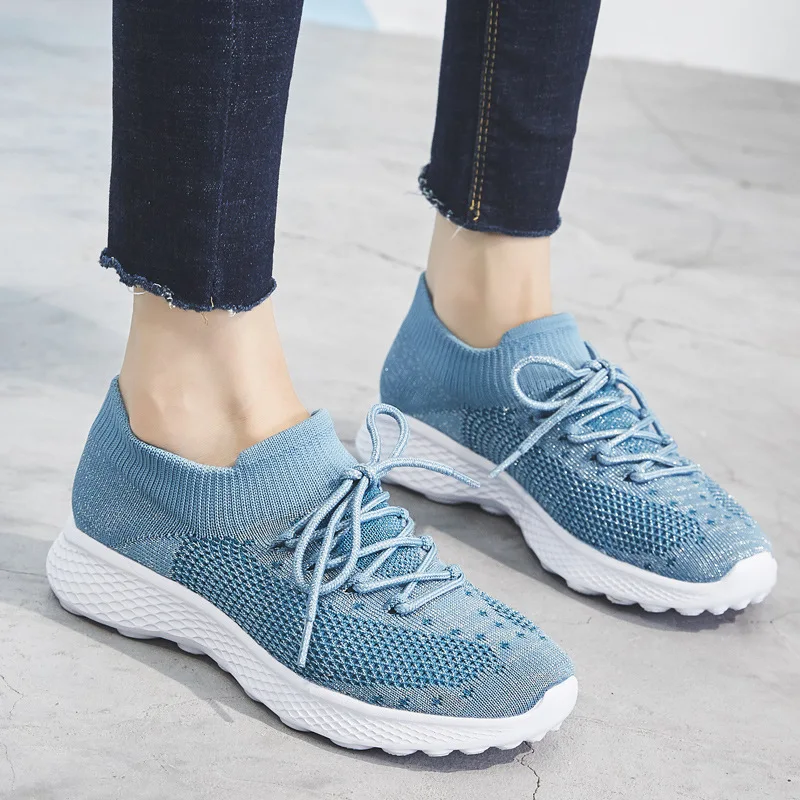 

New Style Flying Woven Low-top Breathable and Increased Thick-soled Mesh Casual Sneakers, Shown