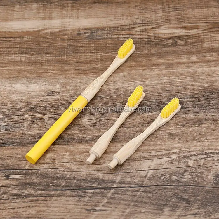 

Bamboo Eco-friendly Toothbrush 100% Biodegradable Eco-friendly Toothbrush Bamboo Tube For Travel Ready to Ship, Customized color
