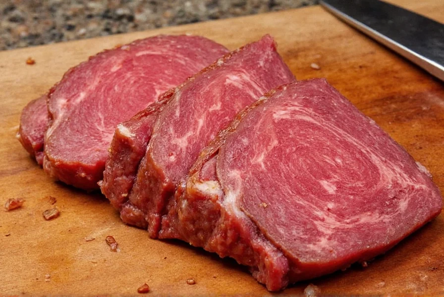 Smoked salt beef in a pan
