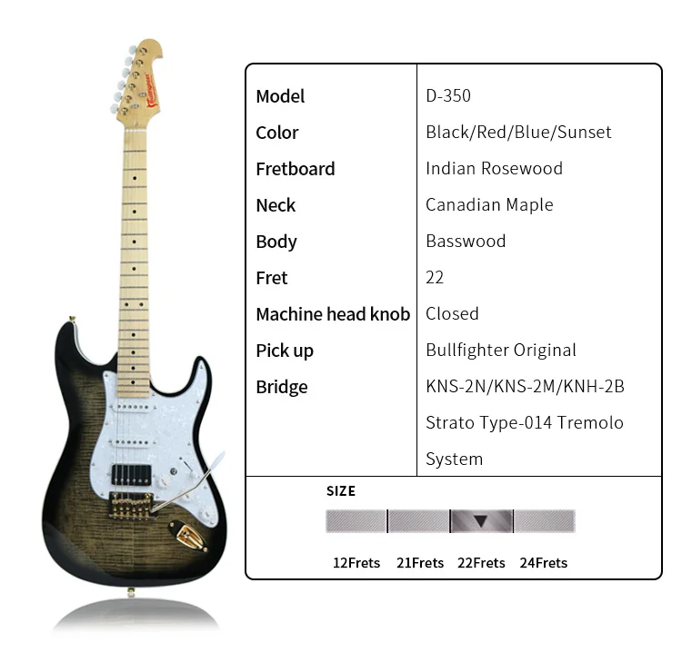 Bullfighter D350 Professional Electric Guitar Made in China Wholesale Factory Price