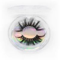 

25mm 3D Mink Lashes Circle Box wholesale custom packaging private label 100%Cruelty free Thick Strip Volume 25mm False Eyelashes