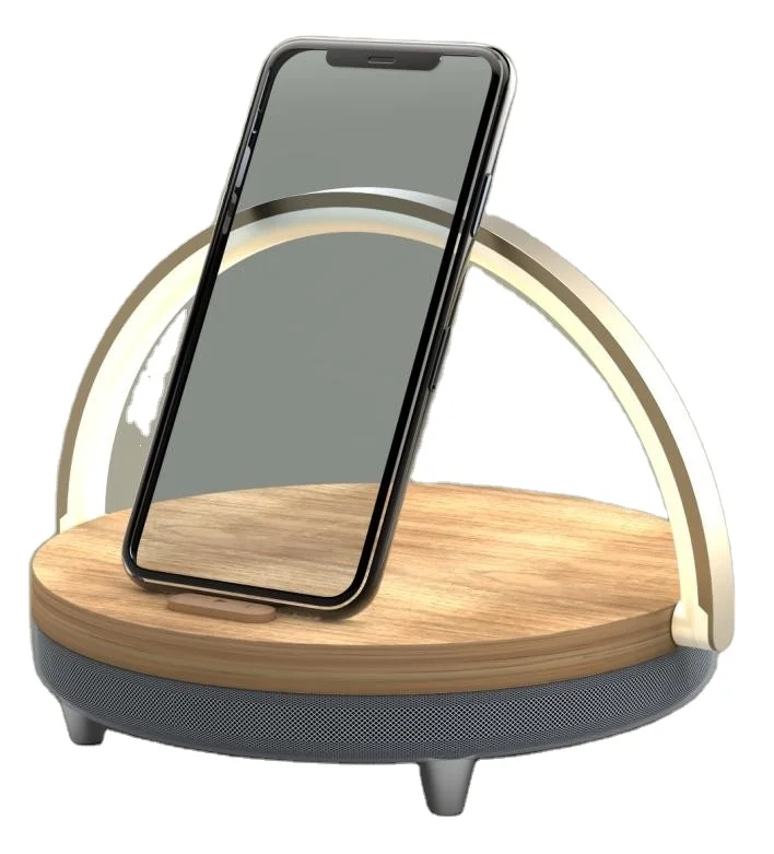 

Fashion design 2020 portable 4 in 1 Wireless Charger Qi Fast Charger with lamp Wireless Speaker mobile phone holder