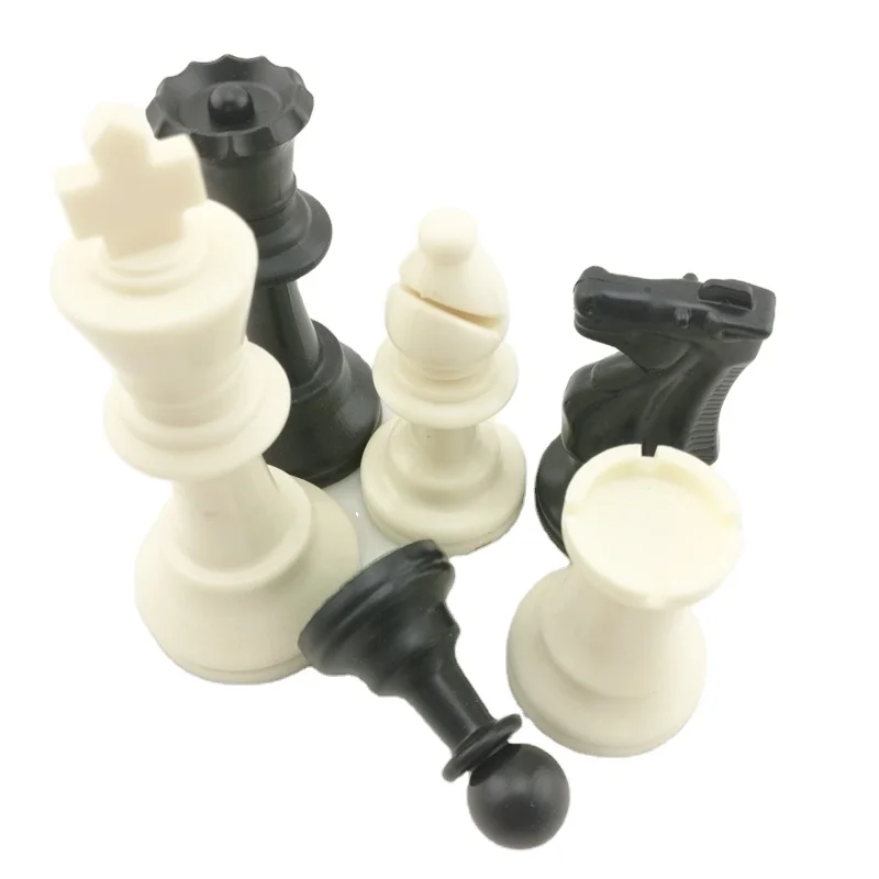 

cheap plastic vinyl chess set chess piece for school, White&black