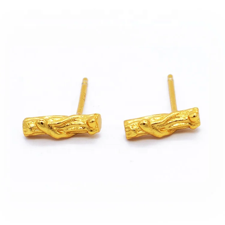 

2021 Korean fashion trendy jewelry summer 925 sterling silver 14k gold rose stud unique earings for women
