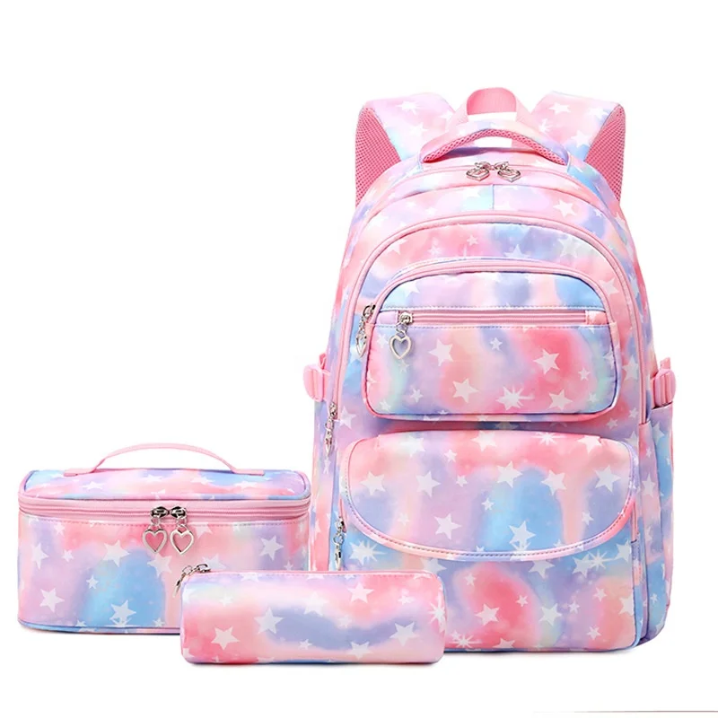 

College backpack high school bags for girls large capacity backpack set 3pcs bags for school backpack cartoon bags