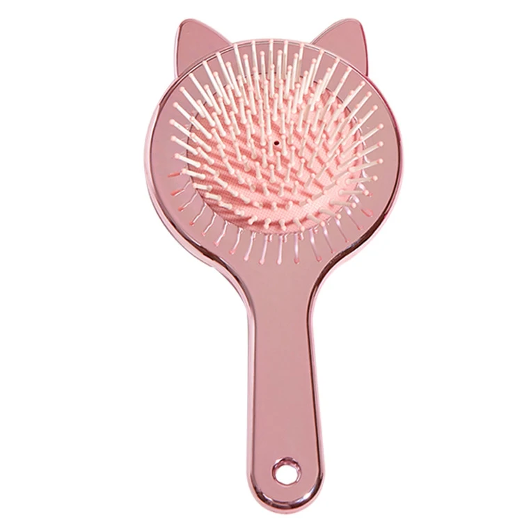 

Fashion cat ear hair silica gel scalp massage electroplated air cushion brush Hair barber oil head big curved Comb, Any color