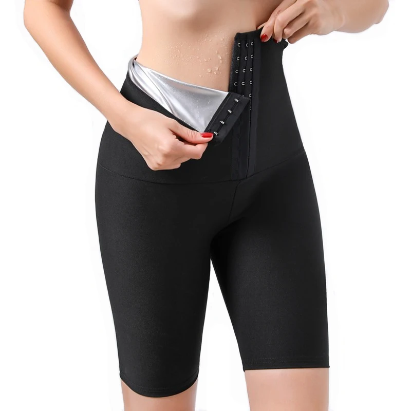 

Sweat Pants Body Shaper Slimming Pants Thermo Shapewear Shorts Waist Trainer, Black