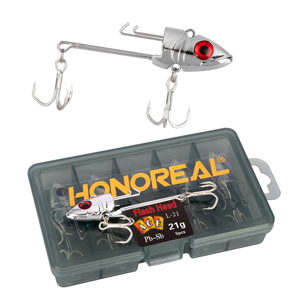 

HONOREAL 60mm 21g Lead Jig Head Hook Fishing Lure for Saltwater Freshwater Sea Bass Trout Pike Crappie
