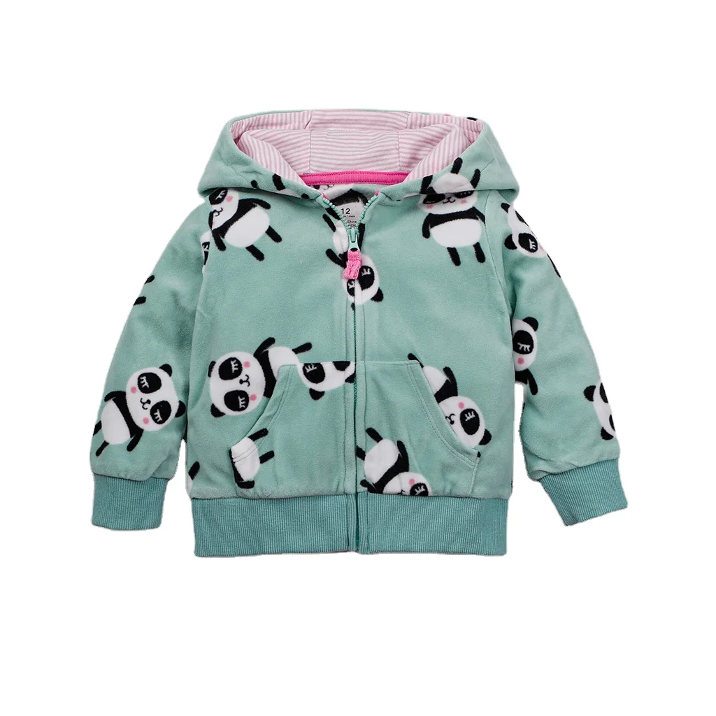 

Popular Light Green Panda Comfortable Children Coat Children's Panda Print Hoodie