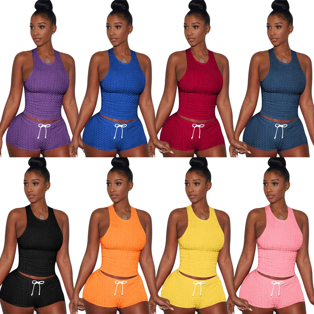 

quick dry women workout gym clothing bra shorts 2 piece set gym wear women, As pictures