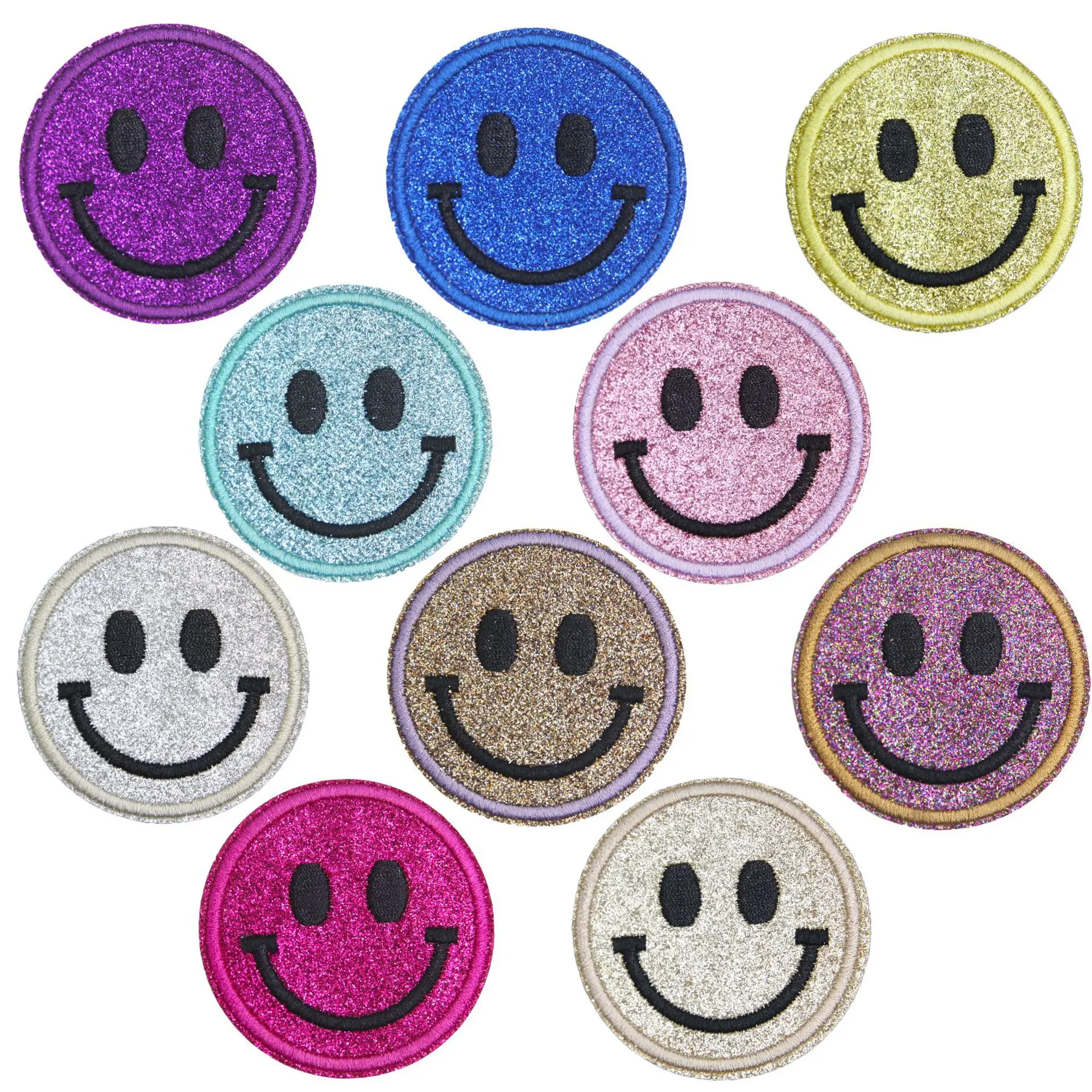 

Manufacturer direct sales wholesale computer embroidered smiling face patch patch paste children's clothing BADGE PATCH