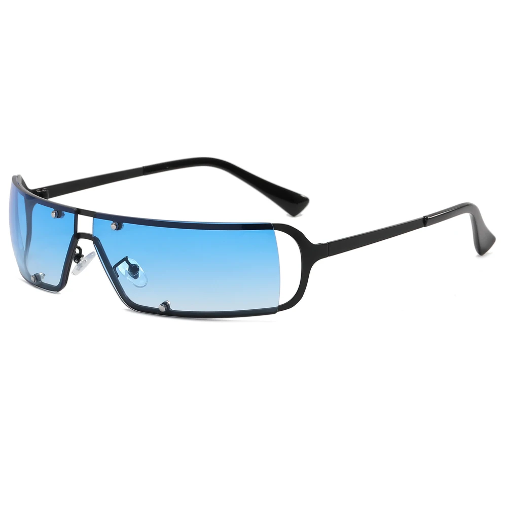 

Superhot Eyewear 29761 Fashion 2023 Y2K Small Rectangle Narrow Metal Frame Wraparound Sunglasses
