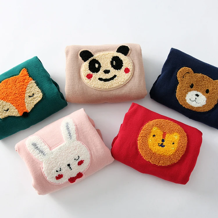 
cartoon patchwork thickening knit baby sweaters winter baby clothes kids pullovers 