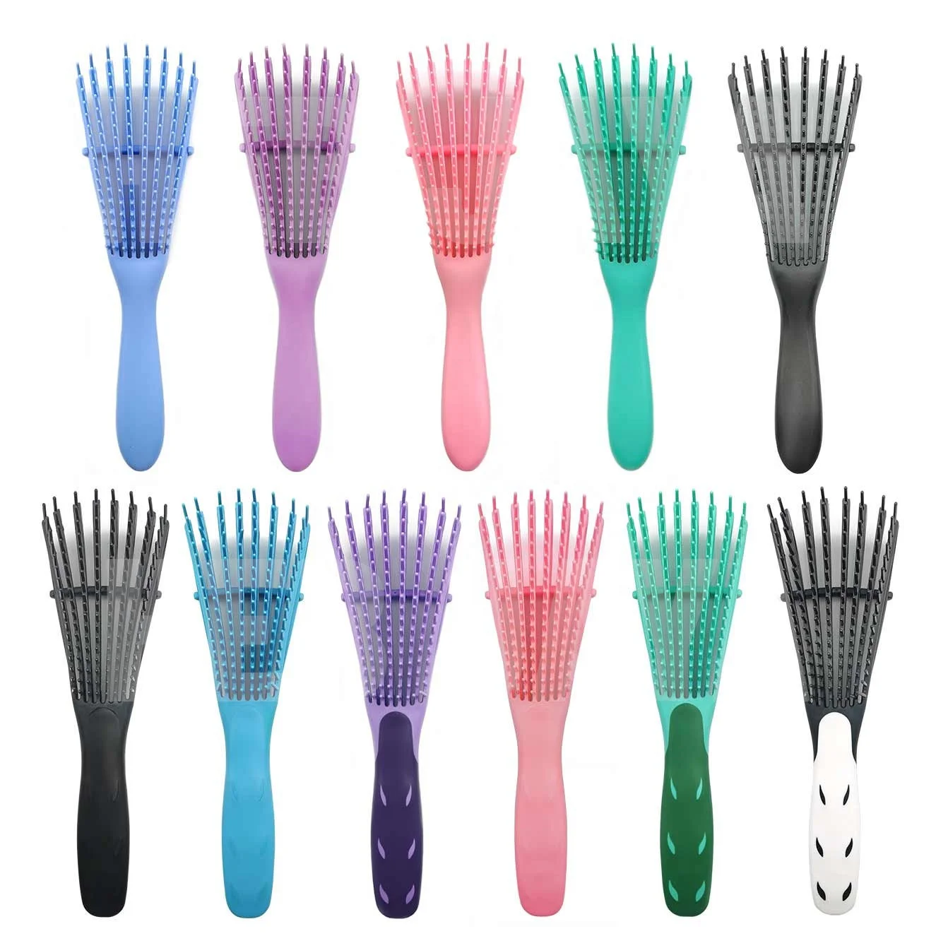 

custom pink wet bristle curly detangler hairbrush detangling detangle hair extension comb and brush set for hair manufacturers, Customized