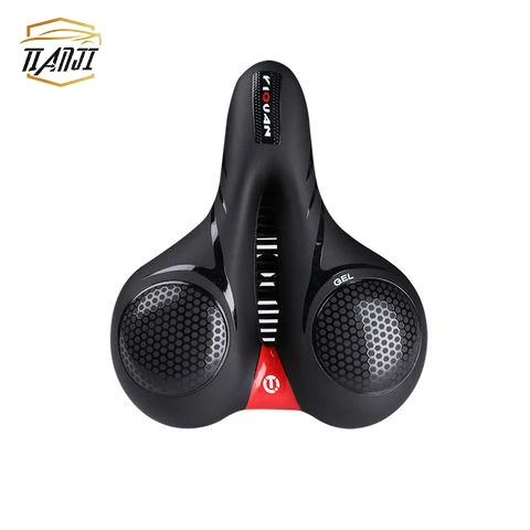 

New Breathable Rubber Big Butt Cushion Bicycle Seat Thickened Sponge Silicone Shock-absorbing Bicycle Saddle with Tail Light, Black