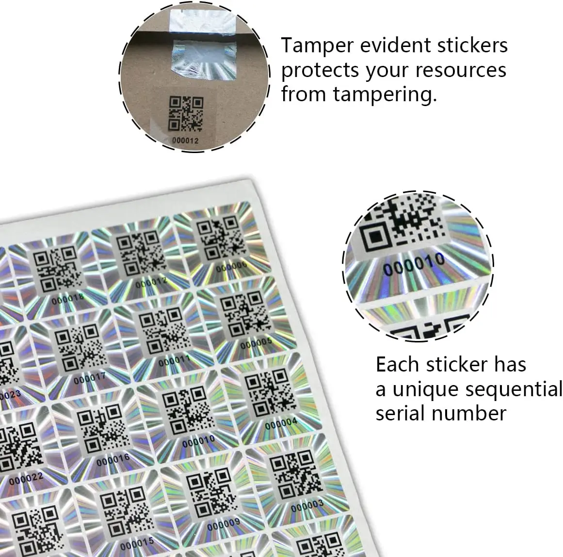 

Custom 3d hologram sticker security holographic label with QR code and serial number
