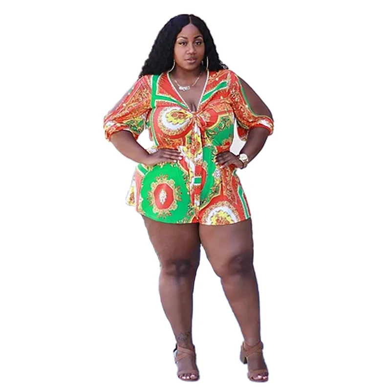 

Big yards fashion leisure dress sleeve split printing code jumpsuits