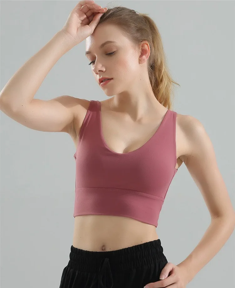

All Black Ladies Cool Style Quality Yoga Bra Exercise Running Wear Sports Bra Elastic Material Fitness Sports Bra High Support