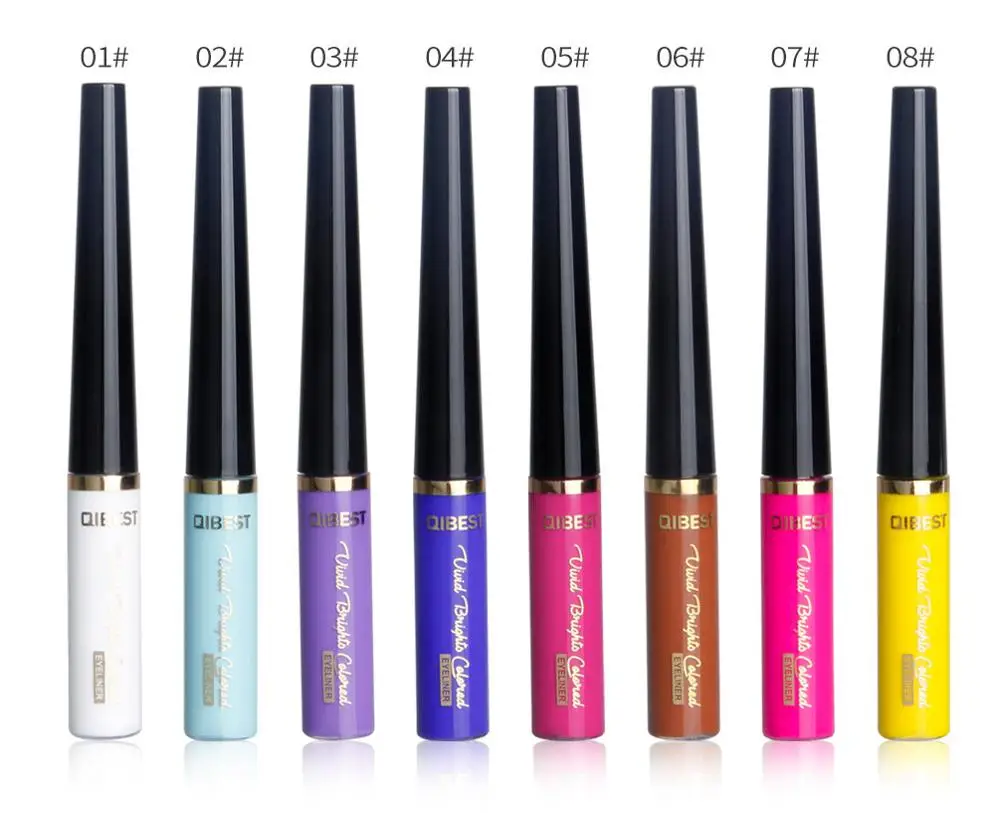 

Wholesale Fashion Long Lasting Waterproof Matte Silver Pink White Colorful Eyeliner, 16 colors